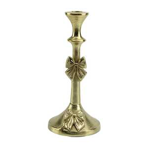 Luster Aluminum Handmade Eco-Friendly Durable Candlestick <b>Holder</b> with <b>Bow</b> Design for Religious Activities - Product Image 1