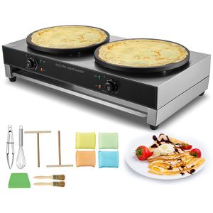 Máquina para Hacer Crepas Eléctrica de 3400W, Plancha Doble de 16 Pulgadas, Comercial, Antiadherente, de Acero Inoxidable para Crepas y Panqueques - Product Image 1
