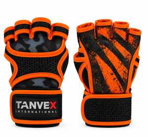 TANVEX Half <b>Finger</b> Gym Gloves PU Leather Breathable Non-Slip Adjustable Buckle Wrist <b>Strap</b> Unisex Weight Lifting Fitness Gloves - Product Image 6
