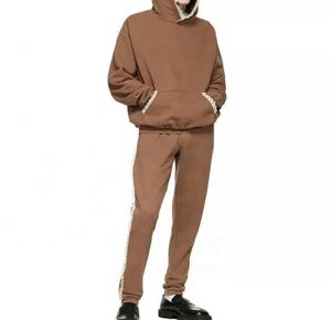 Sudadera con capucha de gran tamaño para hombre personalizada con detalle de ganchillo sudadera de chándal de invierno técnica teñida lisa - Product Image 4