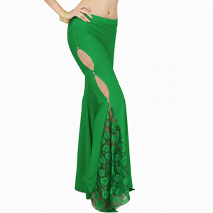 Pantalones de Entrenamiento de Danza del Vientre Transpirables que Absorben la Humedad, Tejido Elástico de Nailon y Spandex, Traje de Práctica para Mujer, Ajuste Ajustable - Product Image 6