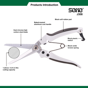 Tijeras de Podar de Jardín SONO J308, Portátiles, para Diestros, de Acero al Carbono y Aleación de Aluminio, con Revestimiento de PTFE, Duraderas y Afiladas - Product Image 2