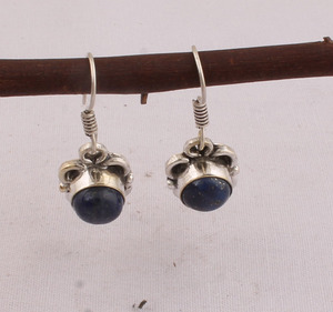 Natural Lapis Lazuli <b>Earring</b> <b>Solid</b> 925 Sterling <b>Silver</b> Handmade Vintage Luxury Drop <b>Earrings</b> for Wedding Anniversary Gift Party - Product Image 6