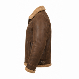 Chaqueta de Cuero de Lujo para Hombre, Hecha a Mano, Estilo Motero, Moda Urbana, Corte Ajustado, Diseño con Cremallera, Abrigo Cálido de Invierno, OEM Personalizado 2026 - Product Image 5