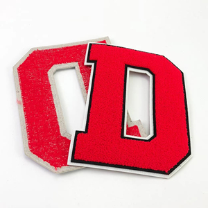 Custom Chenille Patches Bulk Wholesale Iron On Letter Logo Embroidered Patch For Clothing Hat Bag OEM Factory Twill Fabric - Product Image 1