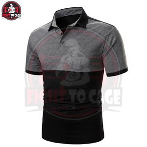 Chemise pour homme en coton respirant de qualité supérieure, couleur gris noir uni, logo personnalisé, manches courtes, style urbain, streetwear - Product Image 2