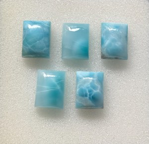 Fast Response Supplier 5x7 mm Calibrated Natural Larimar Rectangle Cabochon High <b>Dome</b> Polished For 925 Silver Setting Bulk - Product Image 3