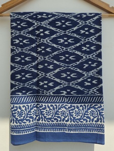 Hand Block Print Cotton <b>Sarong</b> Pareo Indigo Ikat Leopard Paisley Beach Wrap Women 1 Boho <b>Bikini</b> Cover Lightweight Resort Wear - Product Image 4