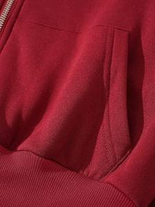 Custom <b>Cropped</b> <b>Zip</b> <b>up</b> Hoodie Women Designer Fleece Hoodie High Quality Crop top Women Wholesale Hoodie for Women - Product Image 5