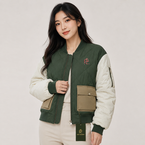<b>Women</b> Bomber <b>Jacket</b> High Quality <b>Women</b> Bomber <b>Jacket</b> Lightweight Casual Fashion Outerwear Smooth Polyester Fabric <b>Zip</b> <b>Up</b> Design - Product Image 1