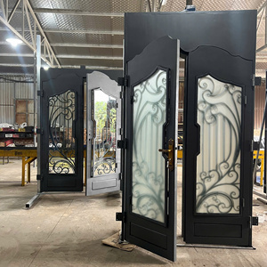 Porte de sécurité double en acier sur mesure avec détails en fer forgé à la main pour entrées sécurisées, maisons de luxe et un attrait intemporel – Disponible dès maintenant - Product Image 1