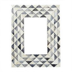 Cadre photo mural en os incrusté fait main, écologique, en forme de diamant, pour décoration de bureau/table, étui pour certificat commémoratif familial - Product Image 2