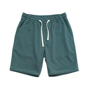 Men's Navy Cotton Bermuda Shorts With Drawstring Waist Mid Rise Casual Style Breathable <b>Fabric</b> - Product Image 4
