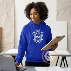 GREEK TREASURES เสื้อฮู้ดดี้ผู้หญิง Zeta Phi Beta คุณภาพสูง ดีไซน์สวยสำหรับฤดูหนาว ผลิตจากผ้าฝ้าย 100% สวมใส่สบาย ระบายอากาศได้ดี เหมาะสำหรับชุดลำลองของชมรม - Product Image 3