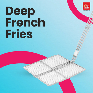 Commercial Kitchen Tools Stainless Steel Deep French Fries <b>Strainer</b> for Deep Fryer Frying Scoop with Long Handle - Product Image 5
