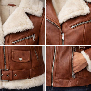 Veste d'extérieur en cuir véritable pour femme, en cuir naturel, conçue pour un style de vie décontracté - Product Image 6