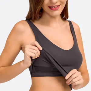 Soutien-gorge de sport sans coutures personnalisé pour femme, dos ouvert, maintien élevé, respirant, couleur unie, idéal pour le yoga et l'été - Product Image 5