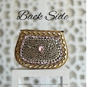 Bolso de Mano Tipo Clutch de Metal con Mosaico Hecho a Mano, Diseño Personalizado, Bolso de Noche de Lujo para Fiestas, Uso Diario, con Solapa y Patrón de Piedras, Bolso de Boda - Product Image 2