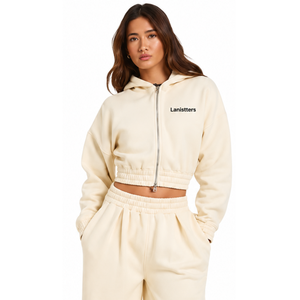 Women Cropped Hoodie Tracksuit Set Pullover Sweatshirt Wide Leg <b>Trousers</b> Elastic Waist Casual Two Piece Lounge Outfit Wholesales - Product Image 3