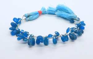 Cuentas de Apatita Azul Cielo Natural AAA, Forma de Pera Facetada, Cuentas de Apatita Azul Claro Facetadas, 7x11 MM, Cuentas de Apatita Azul Cielo en Forma de Pera - Product Image 2