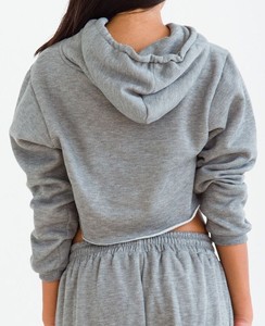 Conjunto de Sudadera con Capucha Gris para Mujer, Pantalones Largos de Chándal de Color Sólido, Chándal Informal de Corte Holgado con Cierre de Cordón - Product Image 5