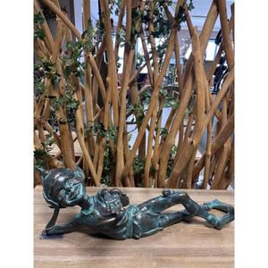 Sculpture de fée en bronze, décoration d'intérieur, forme irrégulière, finition patine verte antique, sculpture de lutin allongée 2026 - Product Image 6