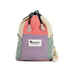 Cotton <b>Drawstring</b> <b>Backpack</b> Comfy and Eco-Friendly for Daily Use - Product Image 2