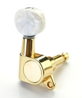 E53BB Gotoh Style Deluxe Tuners Gold with White Pearloid Button Made in Korea Guitar Parts & Accessories