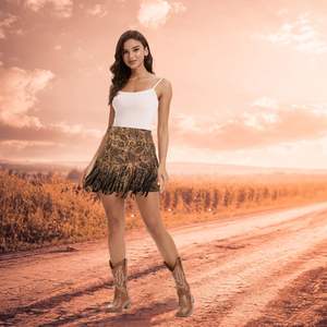 Falda de cuero con cintura elástica de moda urbana en venta, diseño propio personalizado, falda de cuero para mujer - Product Image 3