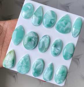 Cabujón de Hemimorfita Azul Natural de Cristal de Jade para Joyería, Gema Suelta al por Mayor MAHNAJGEM - Product Image 2