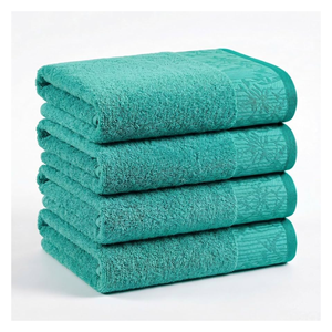 Serviette de bain en coton jacquard tissé durable, haute densité, pour hôtel et spa, au meilleur prix - Product Image 1