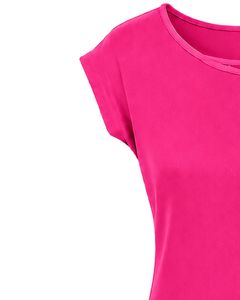 Customized Hot Pink Women Casual T Shirt Floral <b>Ring</b> Neck Short Sleeve Summer Fashion Soft <b>Stretch</b> Ladies Tee Blouse Top Wear - Product Image 3