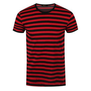 Último Diseño, Camiseta de Hombre 100% Algodón Orgánico, Estilo Marinero, Corte Regular, Cuello Redondo, Ecológica, a Rayas, Transpirable, Antiarrugas, 180g - Product Image 4