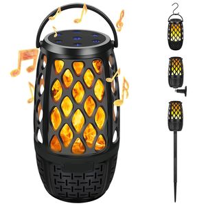 Enceinte d'extérieur sans fil IPX5 étanche 4.1 avec LED effet flamme, 3 modes d'éclairage, support mural et piquet, portable, enceinte flamme 5.3 - Product Image 1