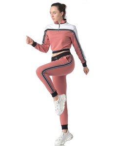 Pantalones apilados Unisex lisos de algodón con logotipo personalizado a granel, chándal de 2 piezas, conjunto de chándal para mujer, conjunto de chándal para mujer - Product Image 2