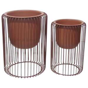 Luxury <b>Flower</b> Planter Iron Powder Coated Durable Multi-Purpose Indoor Planter with Drainage - Product Image 1