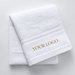 Serviette de toilette en coton avec logo personnalisé, douce et absorbante, pour hôtel et spa - Product Image 1