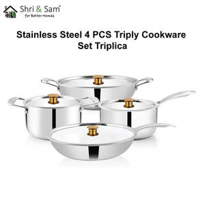 Juego de utensilios de cocina Premium de acero inoxidable Triply de 4 piezas esenciales de cocina - Product Image 5