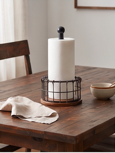 Latest Design Wooden Base <b>Kitchen</b> <b>Paper</b> Towel Holder Black Color Tabletop Freestanding Item For Bathroom Use And <b>Kitchen</b> Use - Product Image 5