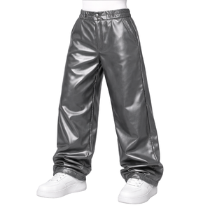 Pantalones de Cuero Negros Clásicos para Hombre, Cintura Baja, Elásticos, Ajustados, con Bolsillo, Traje de Discoteca, Ropa de Club Personalizada - Product Image 5