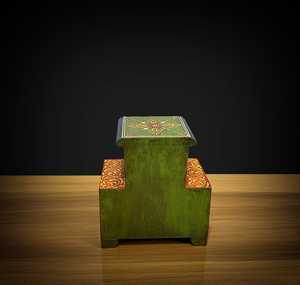 Mini armoire à tiroirs en bois artisanale avec tiroirs en céramique |   Organisateur de rangement peint pour la décoration intérieure - Product Image 6