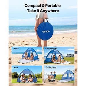 Tenda da Spiaggia Portatile Lightwei per 2 Persone, Protezione Solare UPF 50+, con Borsa per il Trasporto e Tasche per la Sabbia - Product Image 6