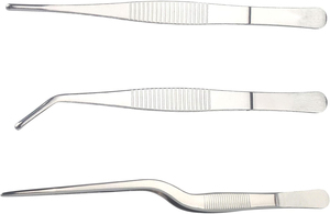 3 Pcs Stainless Steel Tweezers Set | Premium 6.15" 6.3" 6.5" Multi-Purpose Surgical Forceps | Food-Grade Precision CE Certified - Product Image 3