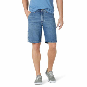 Shorts en jean Y2K pour hommes, coupe baggy, en coton, avec bords bruts et délavage acide, personnalisables avec broderie et impression de logo, haute qualité, style streetwear - Product Image 1