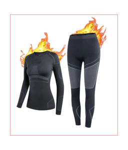 Venta al por mayor de ropa interior térmica de punto gofrado para mujer, gruesa, para invierno, antibacteriana, de spandex y poliéster, OEM ODM - Product Image 3