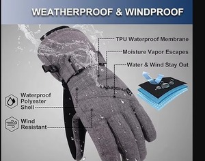 Guantes de Esquí Térmicos PUNCHIN SPORTS, Material Softshell, Cierre con Cordón, Unisex, para Invierno, Escalada en Hielo - Product Image 2