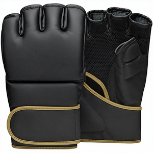 Gants de MMA personnalisés avec logo OEM imprimé, en cuir PU, sangle de poignet réglable, fermeture auto-agrippante, unisexe, pour entraînement de frappe sur sac de frappe lourd - Product Image 5