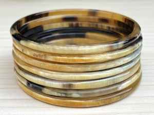 Natural Polished Eco-Friendly Buffalo Horn <b>Bangle</b> <b>Bracelets</b>-Modern by Belladec Natural Color Pattern Polished Finish - Product Image 4