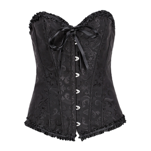 Corsé gótico sexy para mujer, top transpirable de encaje con almohadillas para el pecho, faja moldeadora tejida - Product Image 2