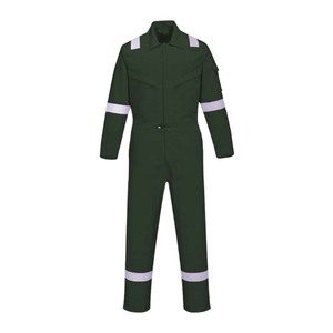 Unisex Dark Green Reflective <b>Waterproof</b> CE Certified <b>Work</b> Coverall Polyester Safety Uniform with Stripes for Industrial Use - Product Image 4